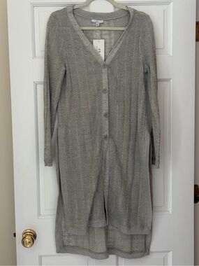 NWT Halston Heritage Light Gray Knit Button Cardigan
